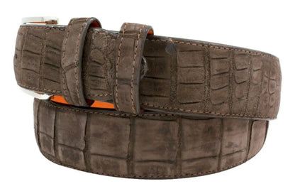 Genuine AAA ULTRA Brown Suede Alligator Leather Belt