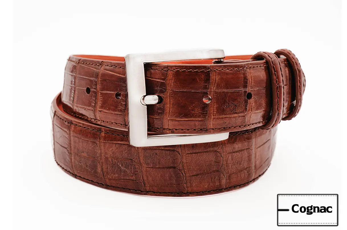 AAA ULTRA Cognac American Alligator Leather Belt