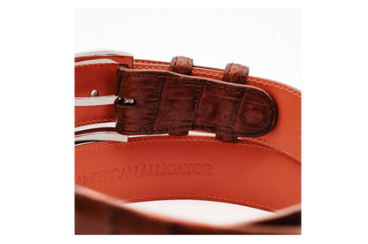 AAA ULTRA Cognac American Alligator Leather Belt