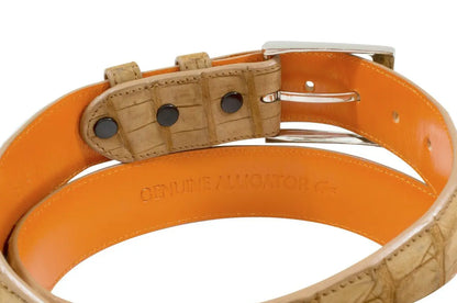 Genuine AAA ULTRA Tan Suede Alligator Leather Belt