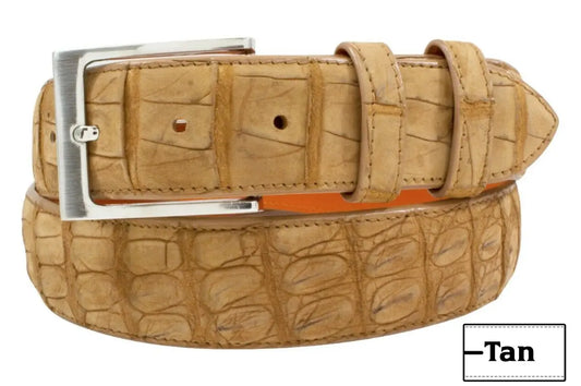 Genuine AAA ULTRA Tan Suede Alligator Leather Belt