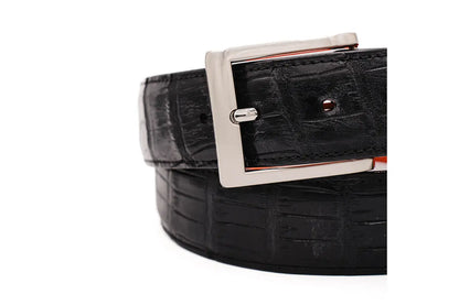 AAA ULTRA Black American Alligator Leather Belt