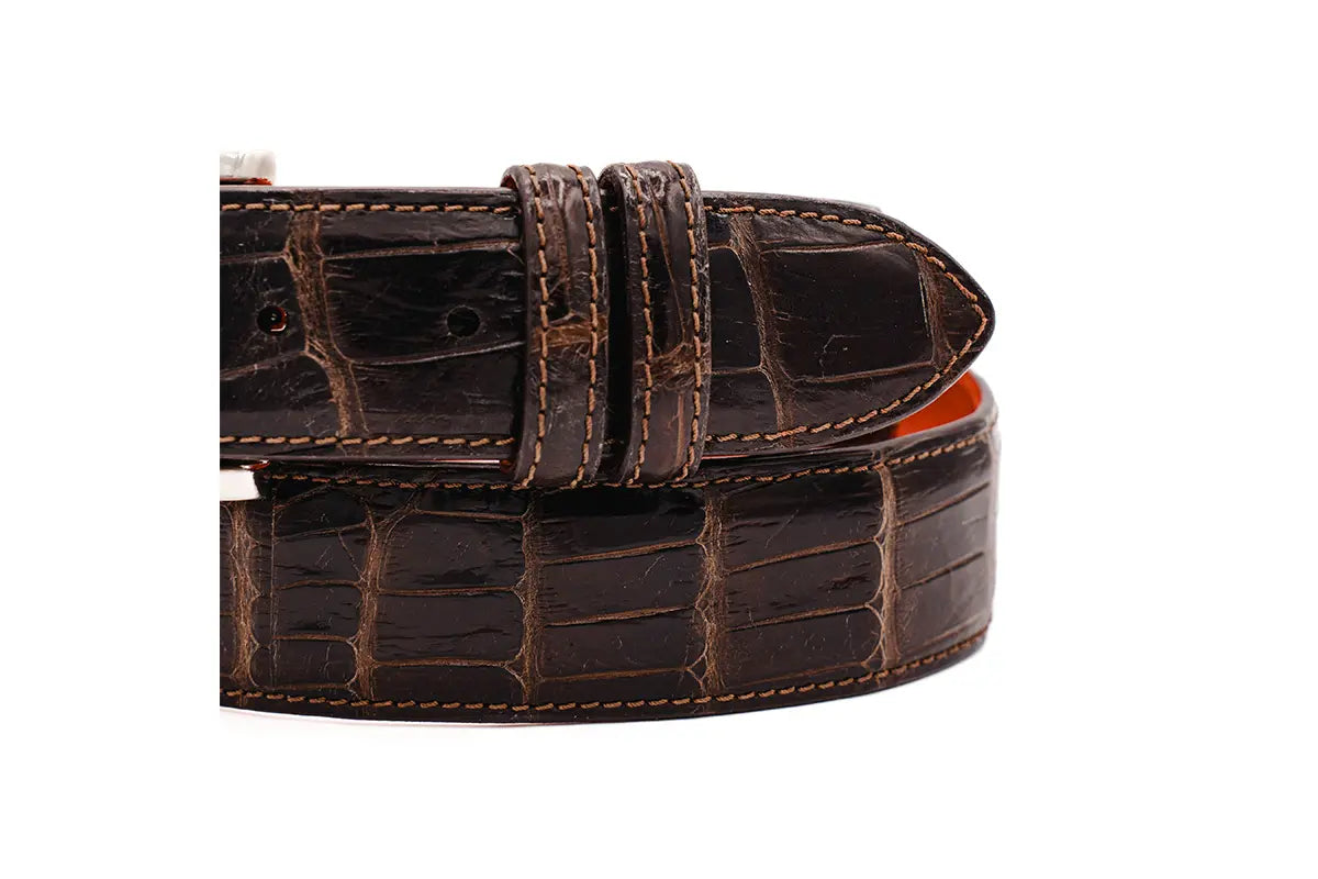 AAA ULTRA Dark Brown American Alligator Leather Belt