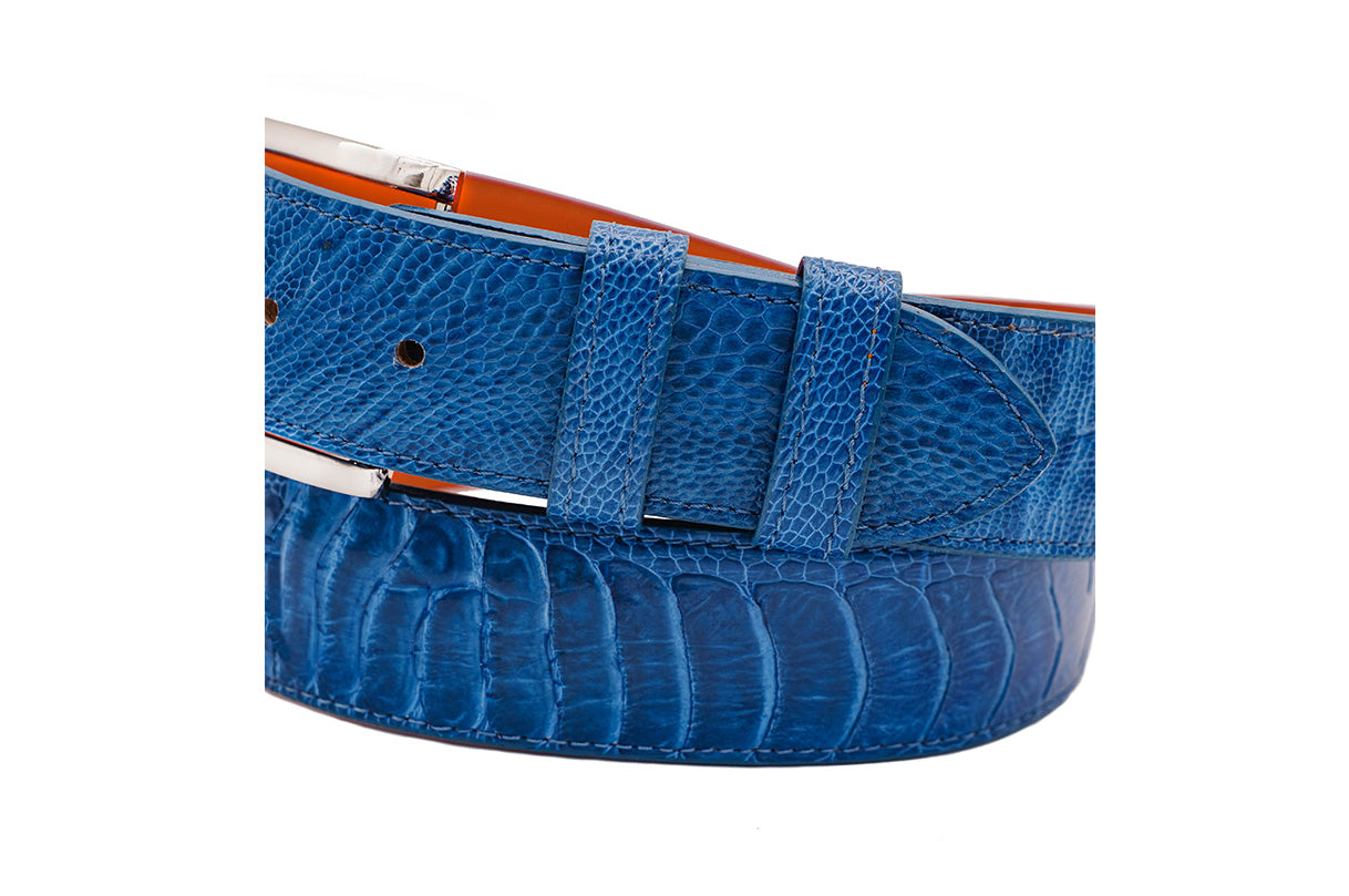 AAA Ultra Lapis Ostrich Leg Leather Belt