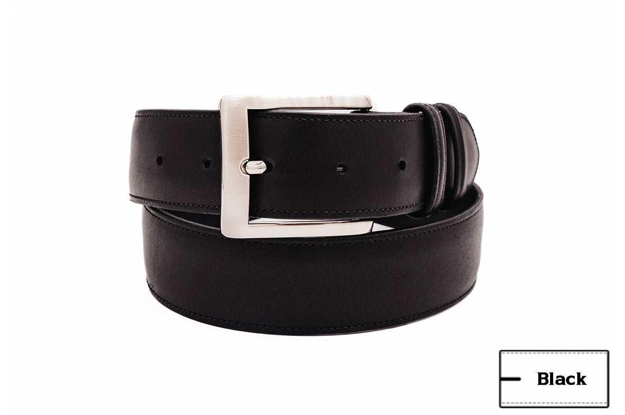 Authentic Black Italian Calf Leather Belt