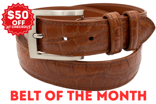 ULTRA Limited Brandy American Alligator Leather Belt
