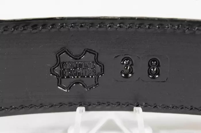 Black Alligator Belt with Sterling Silver Buckle