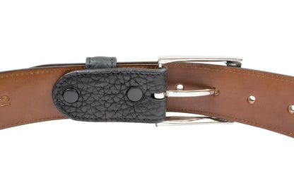 Black American Bison Leather Belt