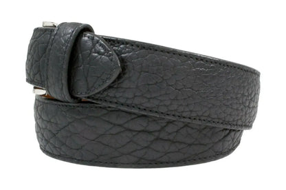 Black American Bison Leather Belt