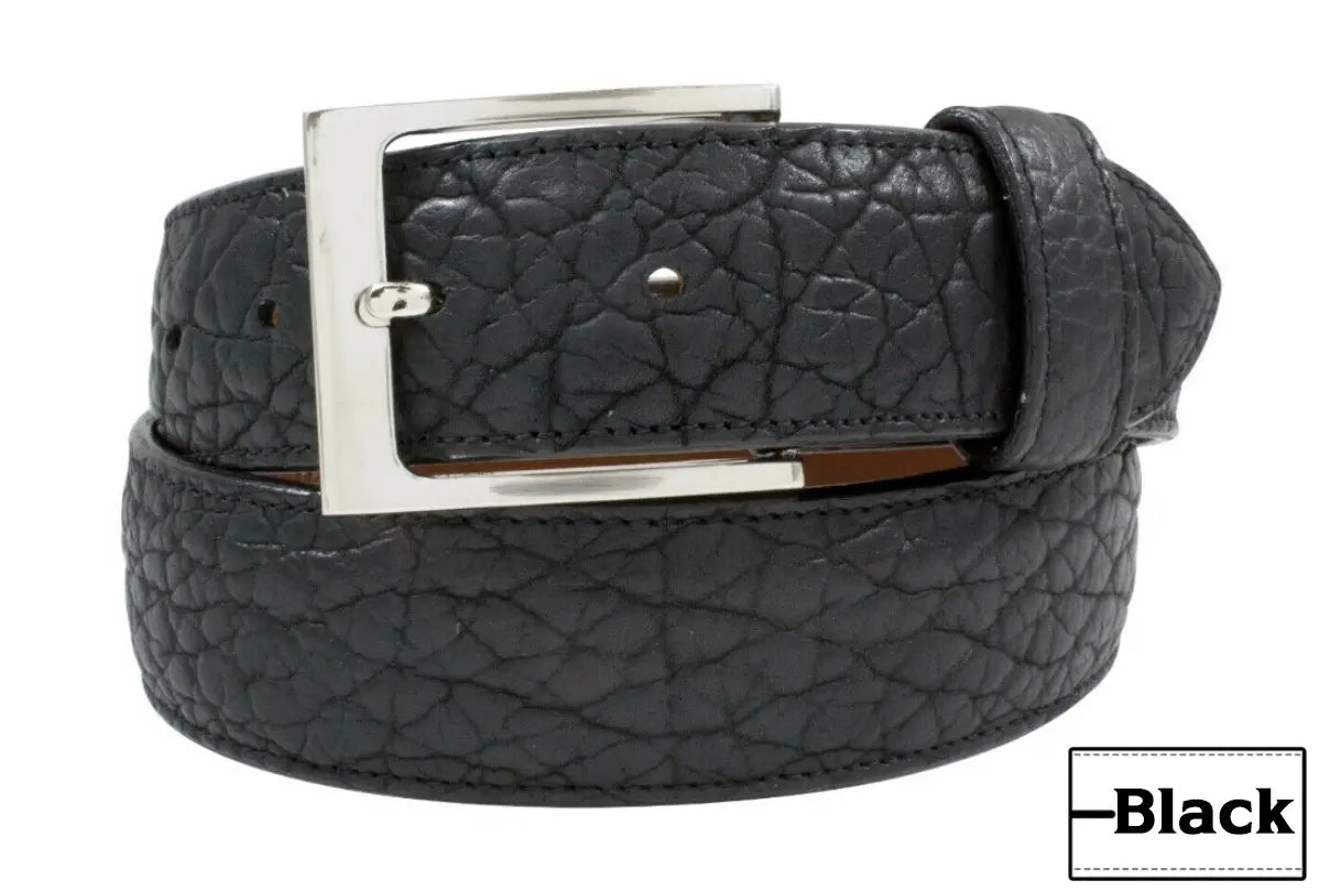 Black American Bison Leather Belt