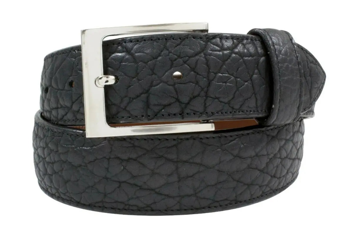 Black American Bison Leather Belt