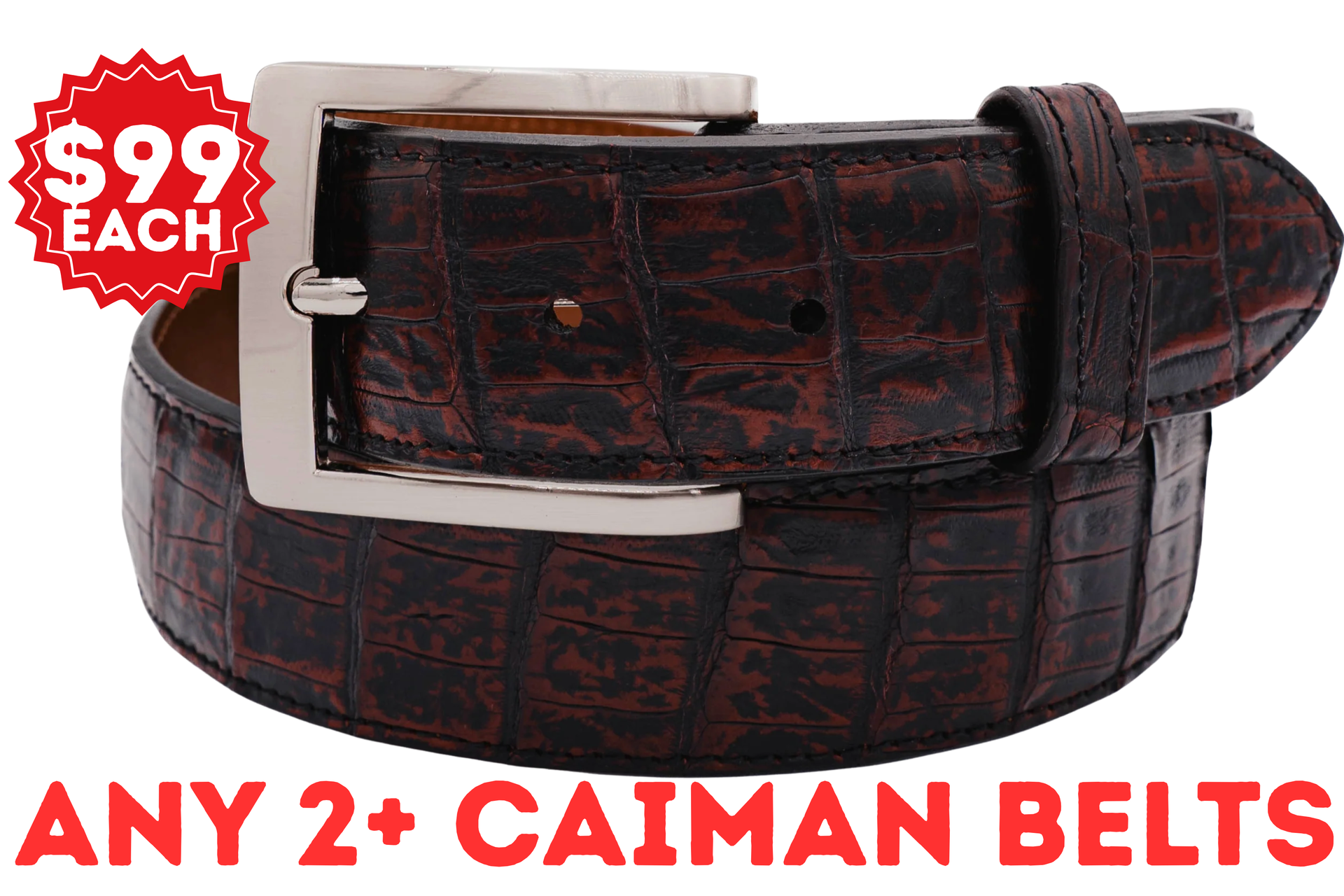 Black Cherry Caiman Crocodile Leather Belt – Artifex Leather Works