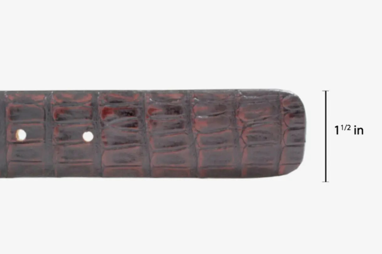 Black Cherry Alligator Double Tail Leather Belt