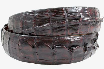 Black Cherry Alligator Double Tail Leather Belt