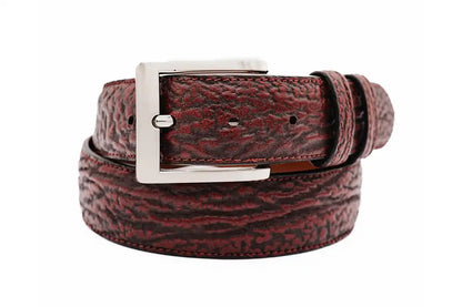 Black Cherry Shark Leather Belt