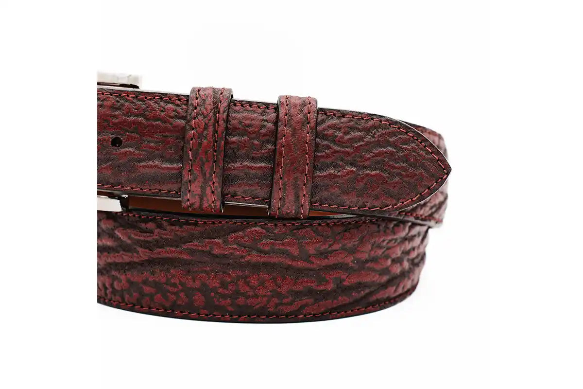 Black Cherry Shark Leather Belt