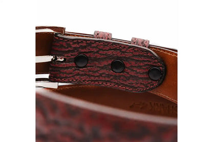 Black Cherry Shark Leather Belt