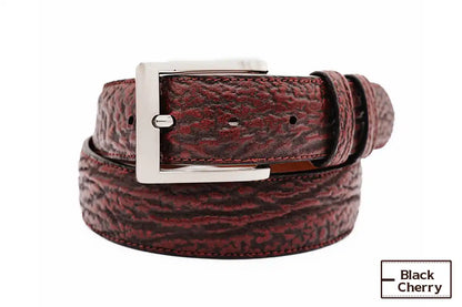 Black Cherry Shark Leather Belt