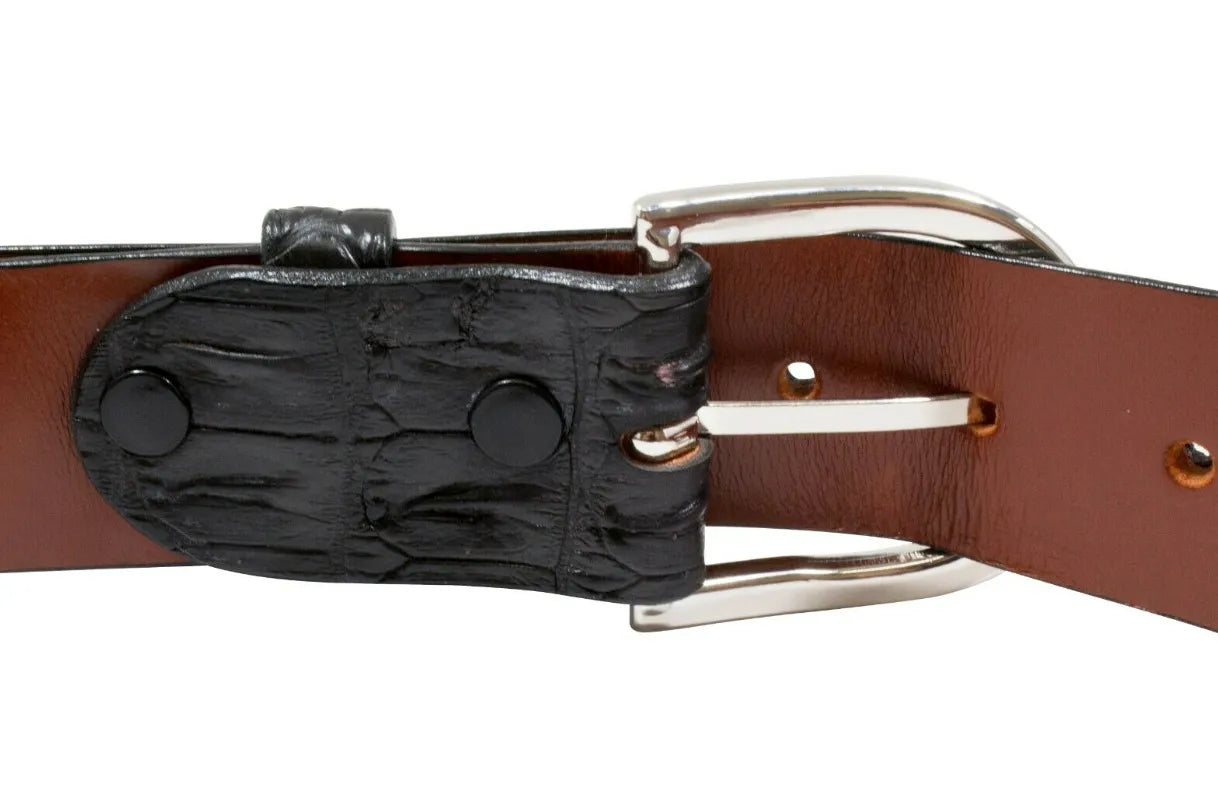 Genuine Hornback Black Alligator Leather Belt