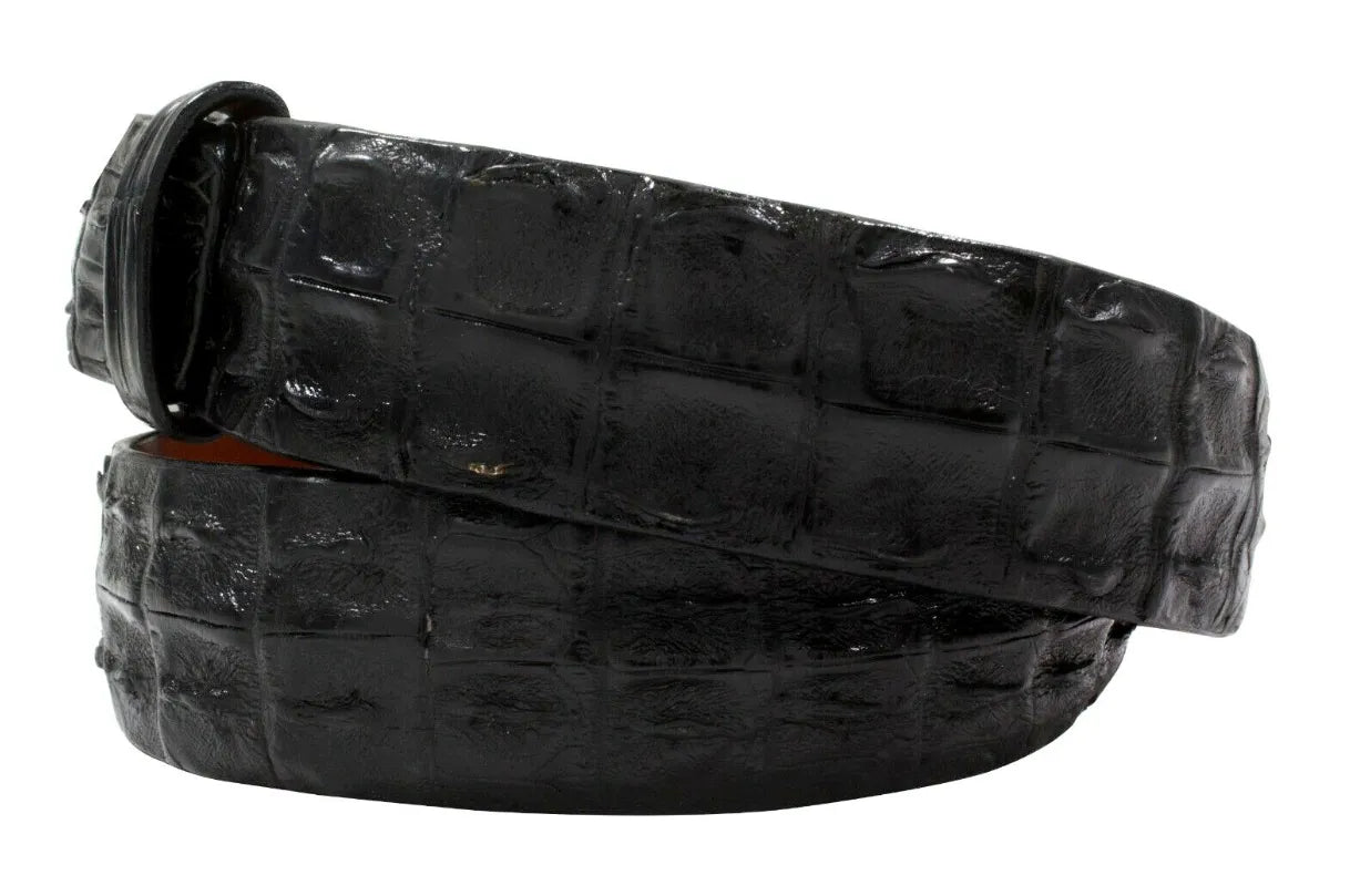 Genuine Hornback Black Alligator Leather Belt