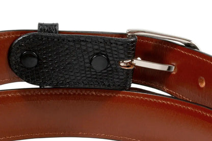 Black Lizard Leather Belt