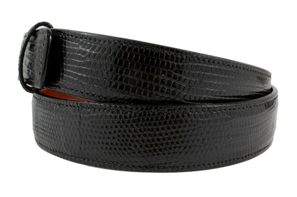 Black Lizard Leather Belt