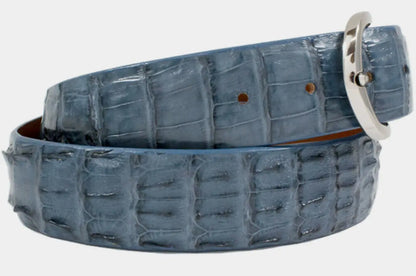 Blue Jean Alligator Double Tail Leather Belt Mens