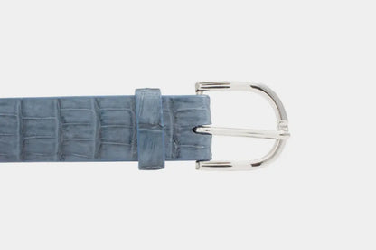 Blue Jean Alligator Double Tail Leather Belt Mens