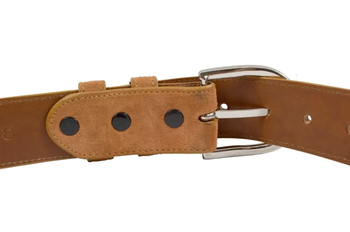 Genuine Brick (Orange) Italian Suede Leather Belt