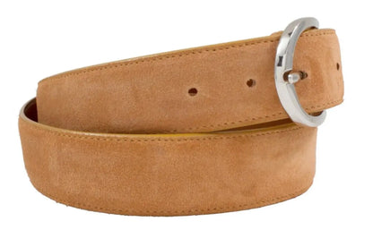 Genuine Brick (Orange) Italian Suede Leather Belt