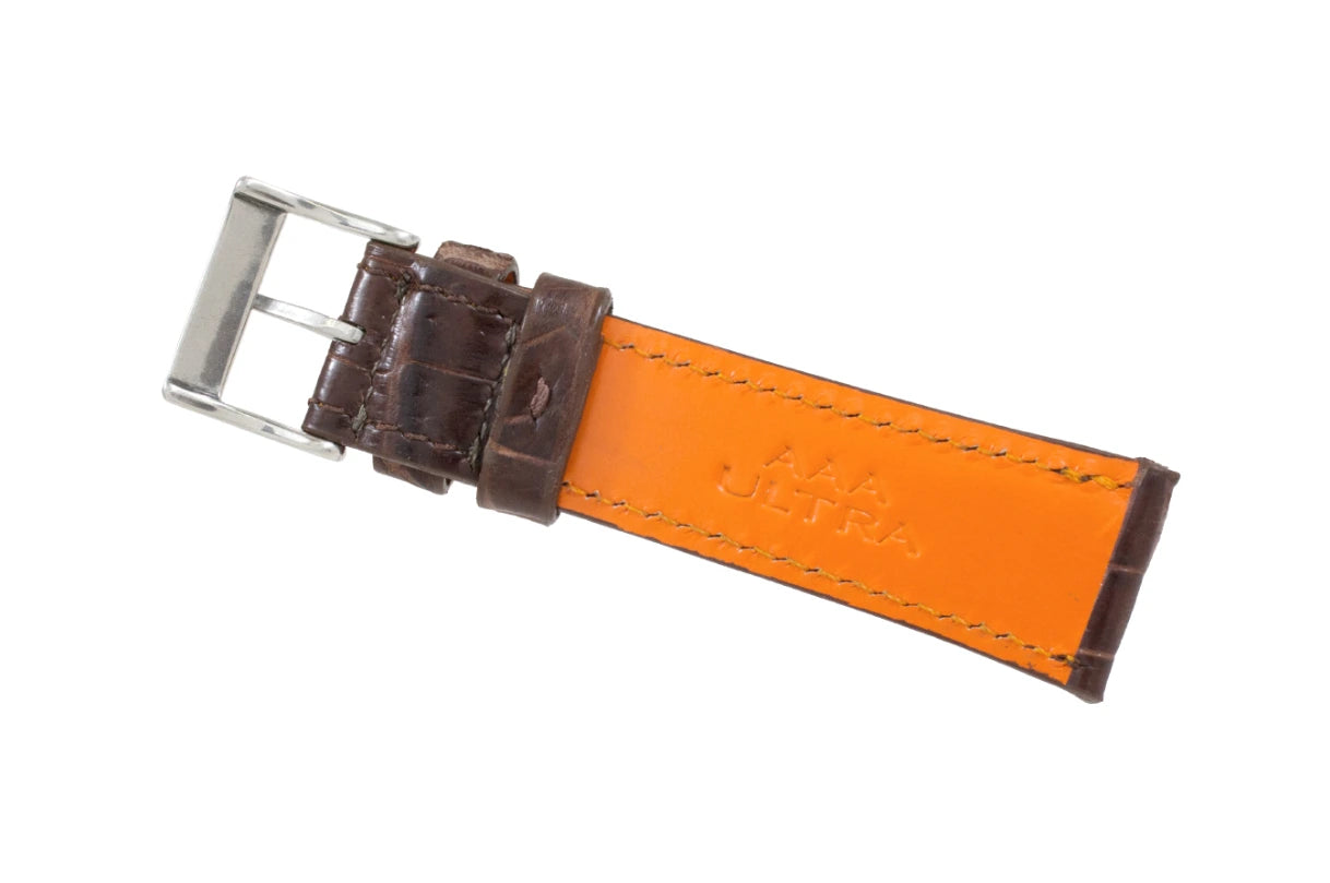 Brown AAA Ultra Alligator Leather Watch Strap