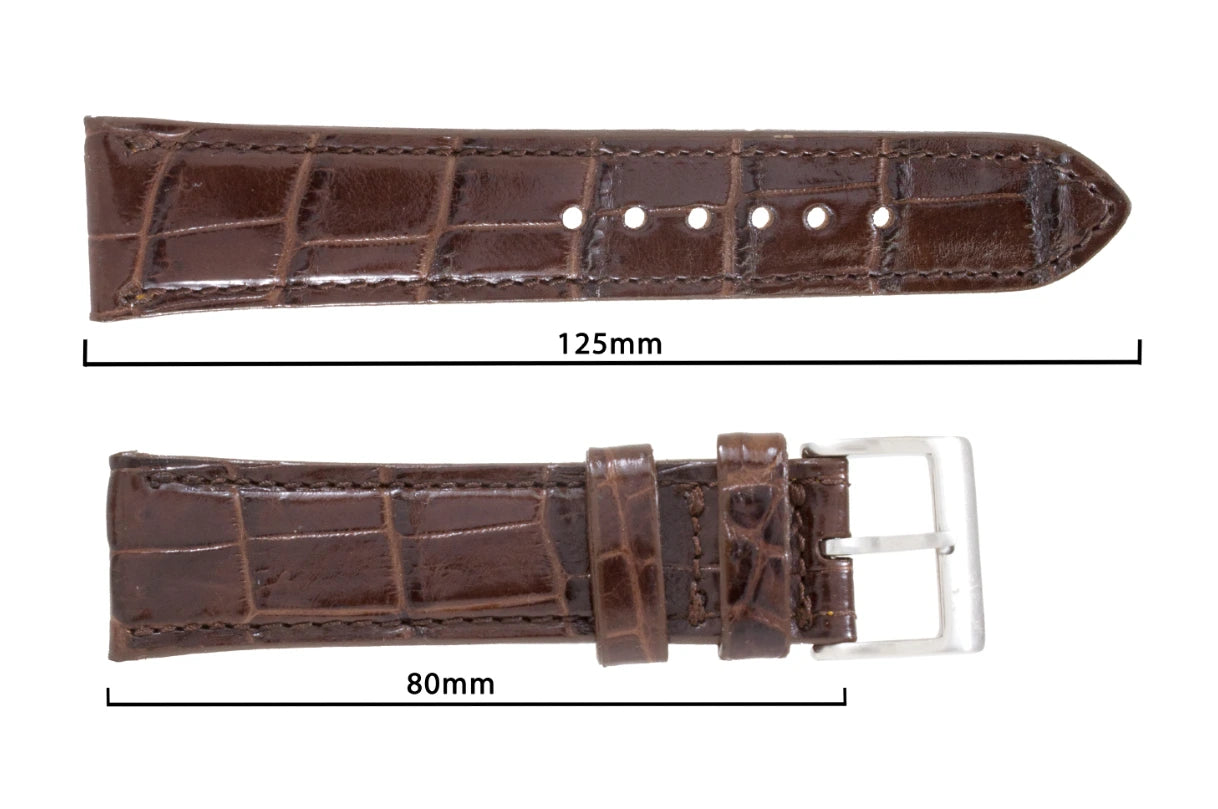 Brown AAA Ultra Alligator Leather Watch Strap