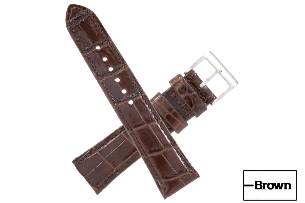 Brown AAA Ultra Alligator Leather Watch Strap