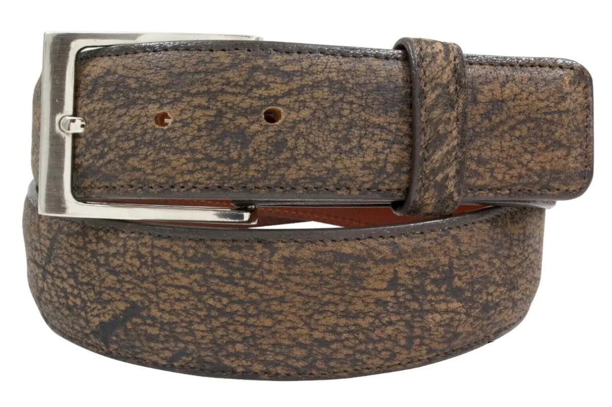 Brown Rustic Cape Buffalo Leather Belt