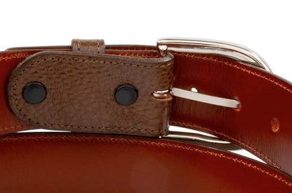 Genuine Brown Smooth Ostrich Leather Belt