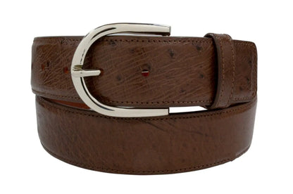 Genuine Brown Smooth Ostrich Leather Belt