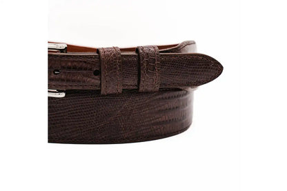 Tapered Brown Lizard Leather Belt