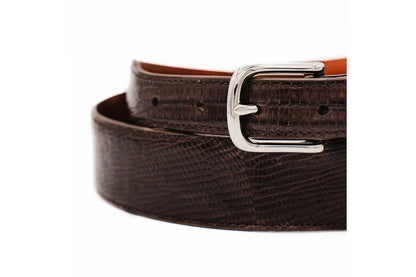 Tapered Brown Lizard Leather Belt