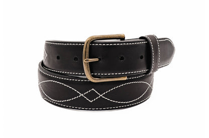 Buckaroo Black Italian Calf Leather Belt