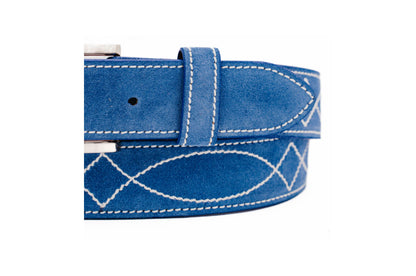 Buckaroo Blue Italian Suede Leather Belt