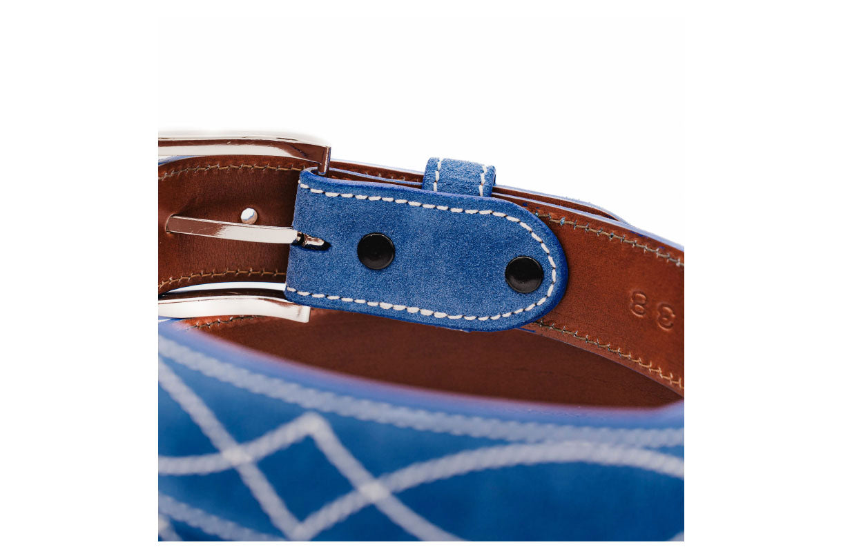 Buckaroo Blue Italian Suede Leather Belt