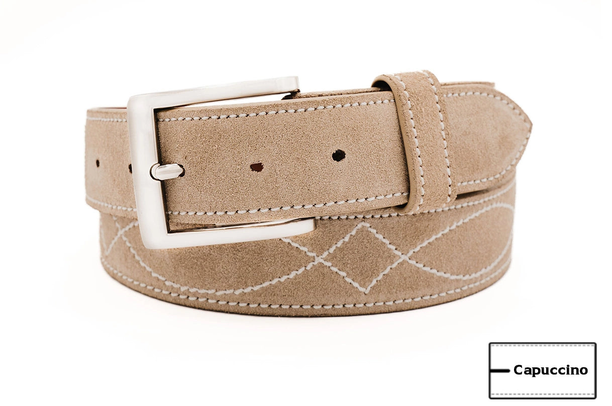 Buckaroo Cappuccino Italian Suede Leather Belt