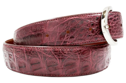 Genuine Burgundy Alligator Leather Belt for Men