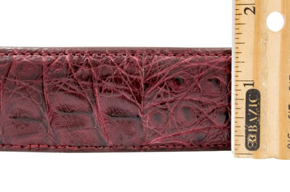 Genuine Burgundy Alligator Leather Belt for Men