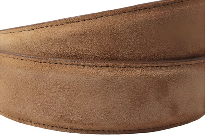 Genuine Caramel Italian Suede Leather Belt