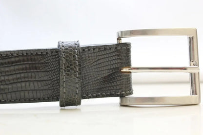 Charcoal Gray Lizard leather Belt