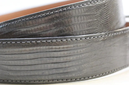 Charcoal Gray Lizard leather Belt