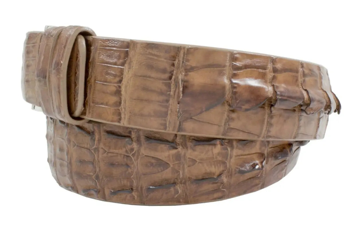 Waxy Cigar Alligator Double Tail Leather Belt