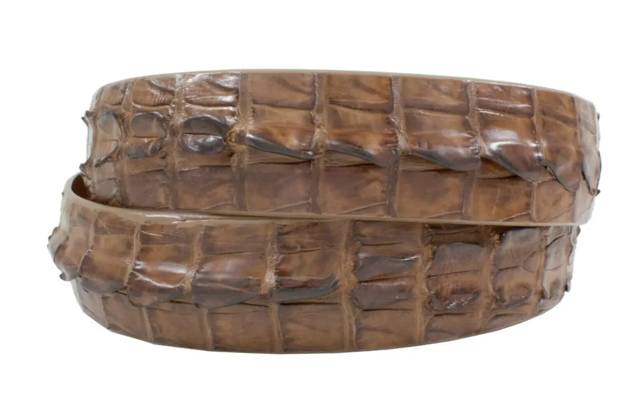 Waxy Cigar Alligator Double Tail Leather Belt