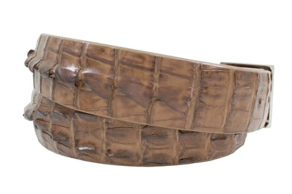 Waxy Cigar Alligator Double Tail Leather Belt